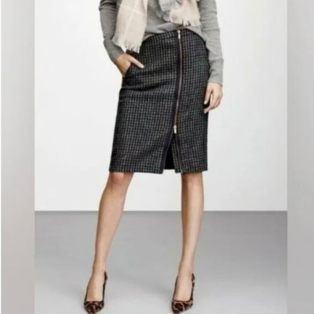 *FIRM PRICE* J. Crew Herringbone Wool Off Center Zipper Midi Pencil Skirt